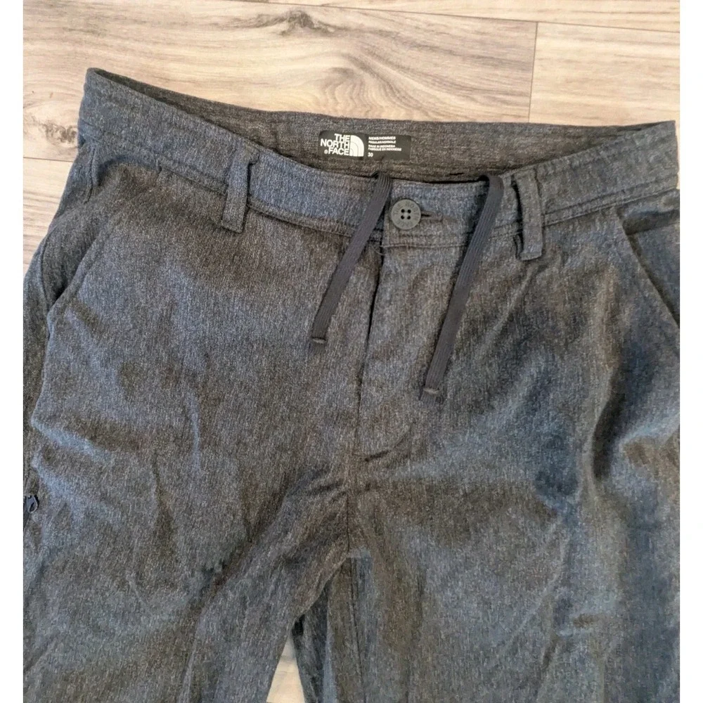 North Face Travel Trouser Pants Mens 30x27 Gray Stretch Drawstring Tapered Comfy